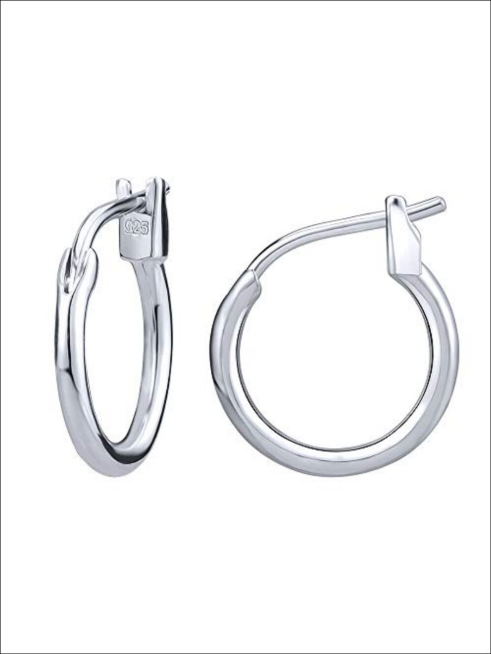 Small 925 Sterling Silver Hoop Earrings for Women 12mm Huggie
